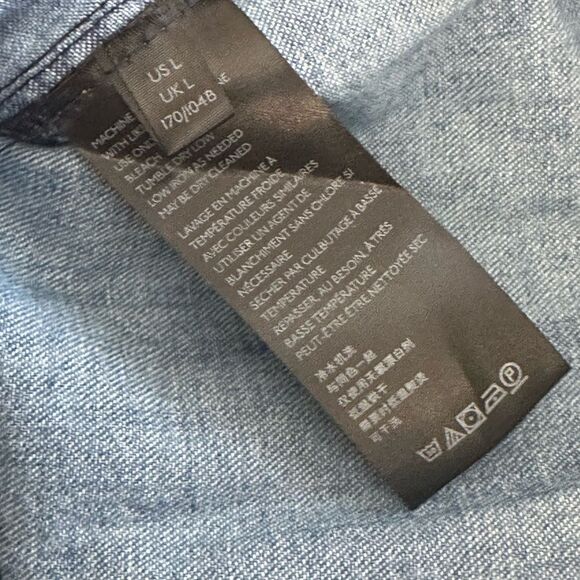 Free People Dylan Babydoll Chambray Shirt L - Picture 8 of 9